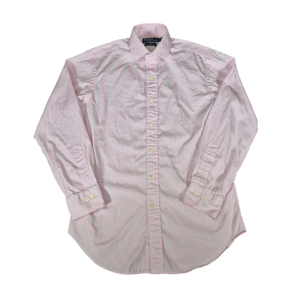Polo Ralph Lauren Regent Classic Fit Pink Blue Striped Dress Shirt Mens 15 32/33